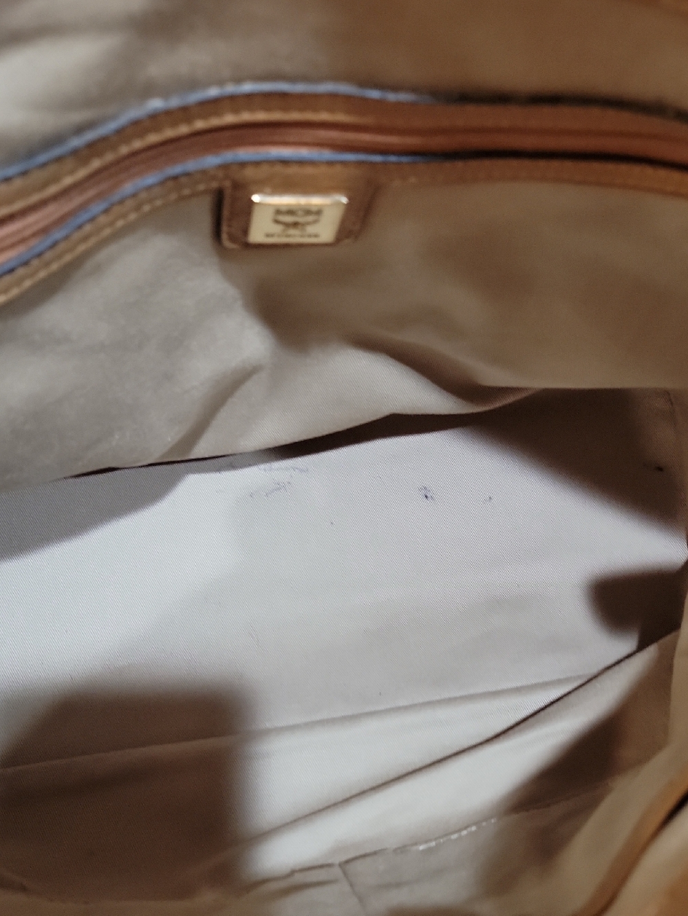 🌵MCM Cognac Brown Visetos Monogram Shoulder Bag/Crossbody - Picture 10 of 14